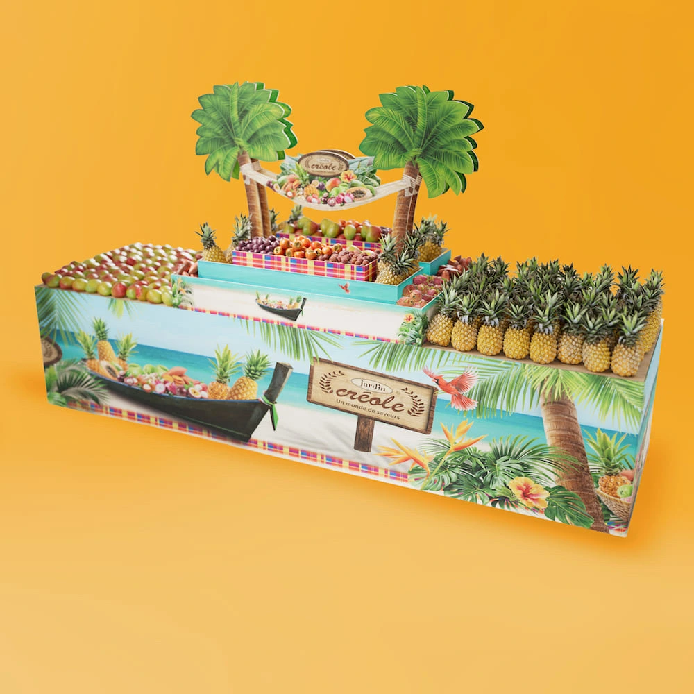 Dispositif d&rsquo;animation PLV — Jardin Créole